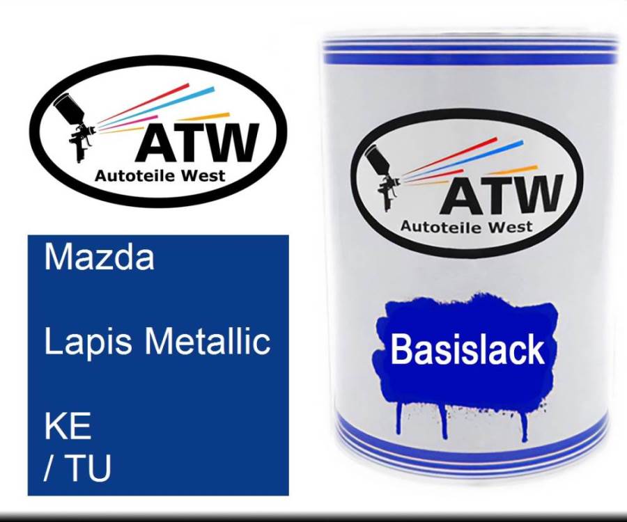 Mazda, Lapis Metallic, KE / TU: 500ml Lackdose, von ATW Autoteile West.